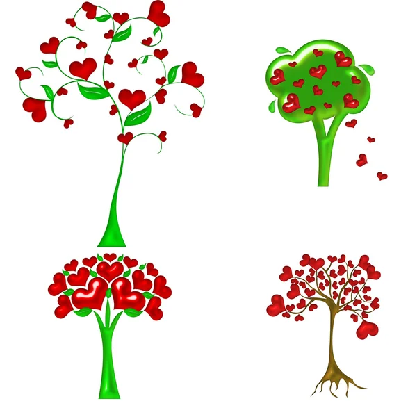 Kalp ağaç çizimi — Stok fotoğraf