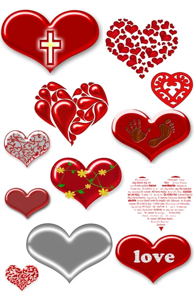 Colección de corazones amor — Foto de Stock