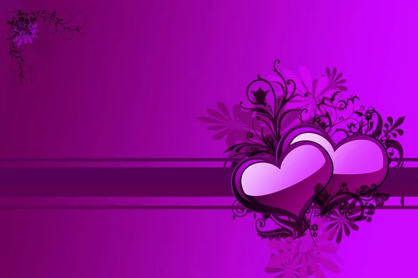 Illustration background and hearts — Stock Photo, Image
