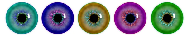 Sammlung Illustration von sechs Pupille des Auges — Stockfoto