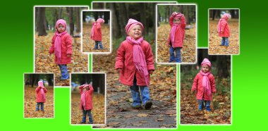 A beautiful little girl in nature clipart