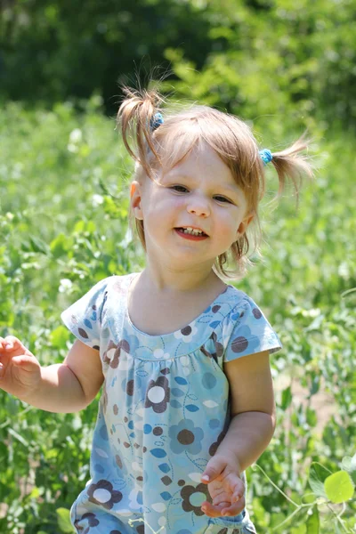 A beautiful little girl in nature — Stock Photo, Image