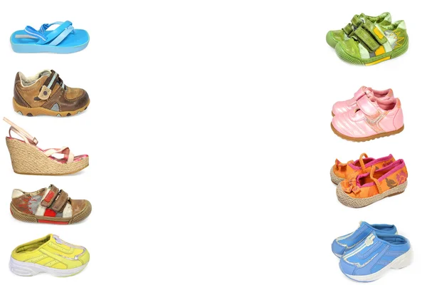 Kolekce obuvi různých izolovaných — Stock fotografie