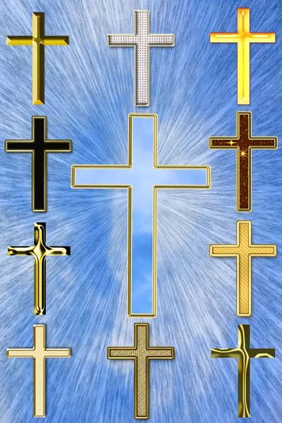 Illustration av ett kors med strålar — Stockfoto