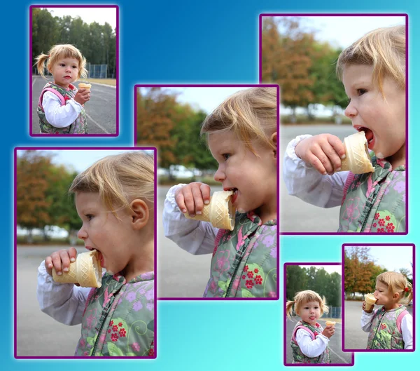 Dítě se zmrzlinou — Stock fotografie