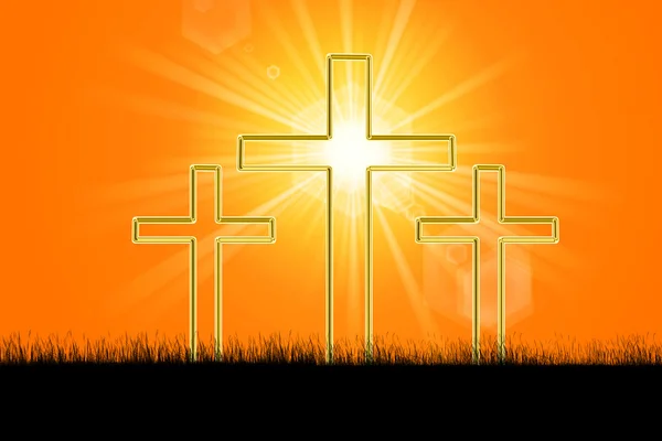 Cross with rays — Stock Photo, Image