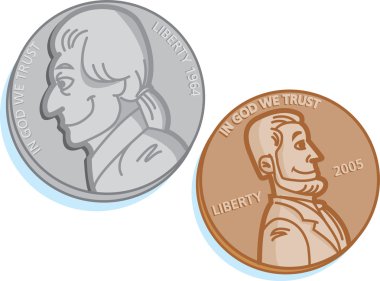 Two coins clipart