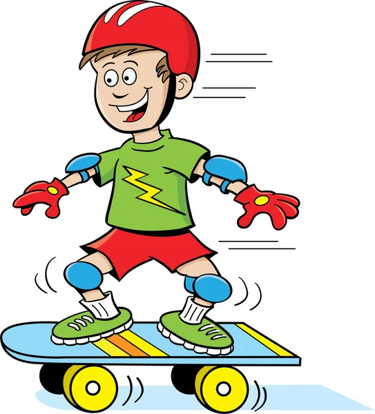 Kind auf dem Skateboard — Stockvektor