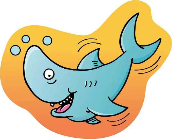 Köpekbalığı karikatür çizimi — Stok Vektör
