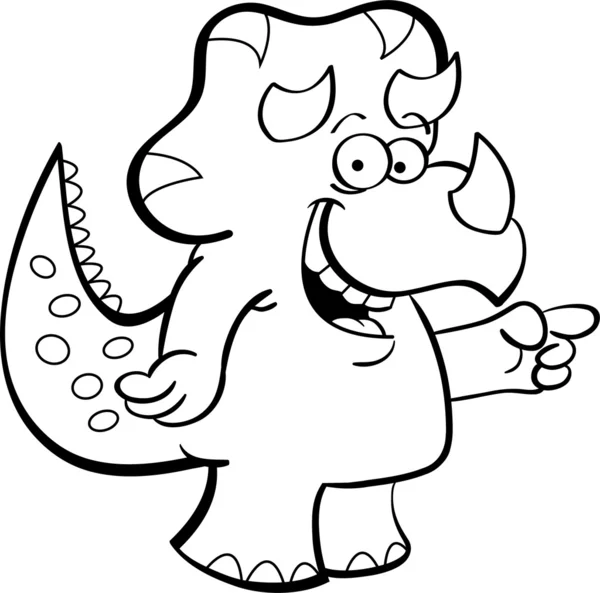Sayfa boyama için bir triceratops karikatür çizimi — Stok Vektör
