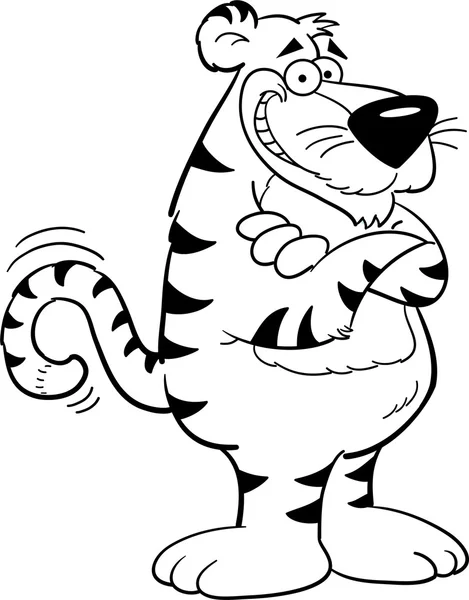 Cartoon illustration of a tiger — Stock Vector