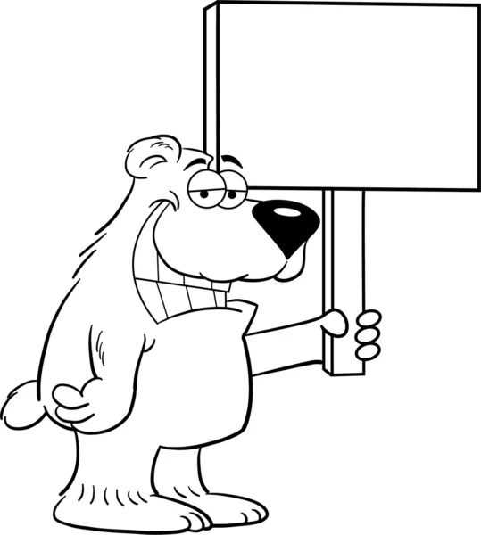 看板を持っているクマ — ストックベクタ