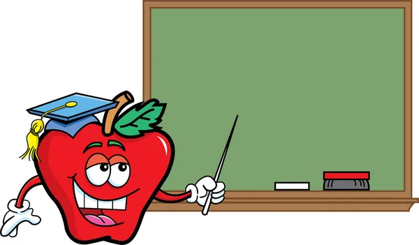 Apple and a blackboard — Stock Vector