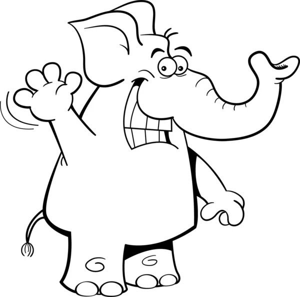 Agitant l'éléphant — Image vectorielle