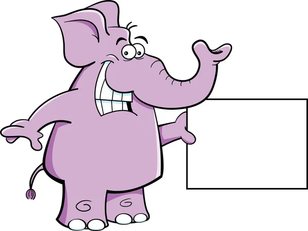 Słoń ze znakiem — Wektor stockowy
