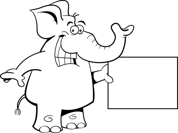 Słoń ze znakiem — Wektor stockowy