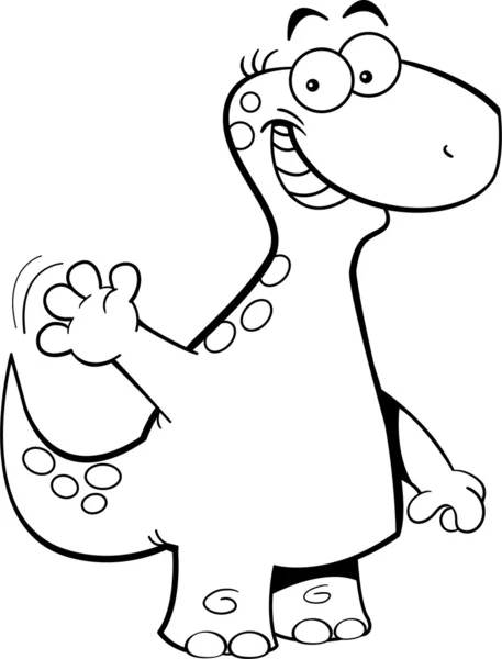 Brontosaurus waving — Stock Vector