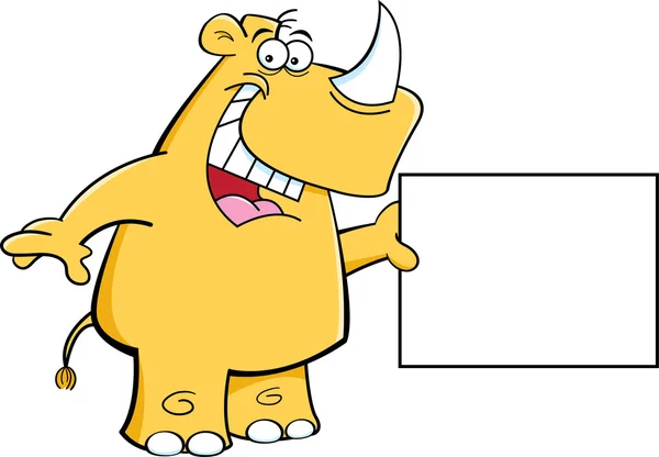 Носорог со знаком — стоковый вектор