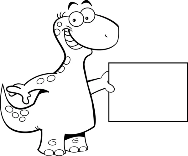 Бронтозавр со знаком — стоковый вектор