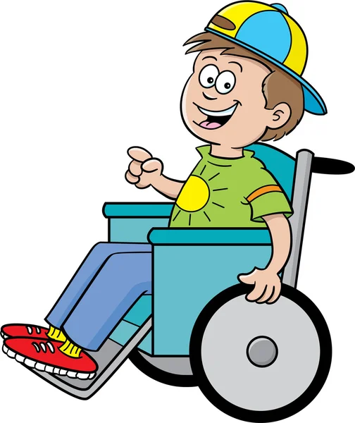 Junge im Rollstuhl — Stockvektor
