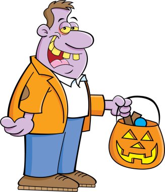 Zombie trick or treater clipart