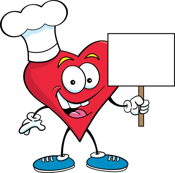 Srdce s šéfkuchařské čepice — Stockový vektor