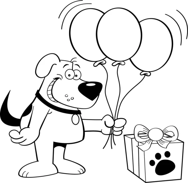 Balonlar ile köpek — Stok Vektör