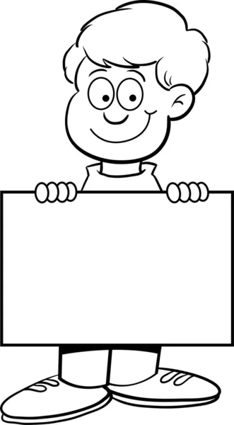 Boy with a sign — Stock Vector