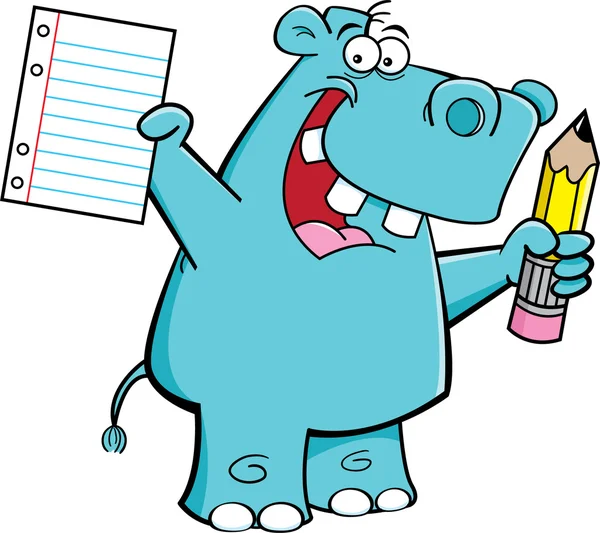 Hippo student — Stockvector