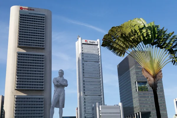 シンガポール ビジネス センター シティとラッフルズ ロイヤリティフリーのストック写真