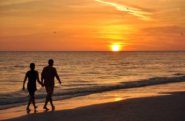 Romantic Beach Walk clipart