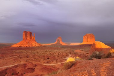 Sunset in Monument Valley clipart