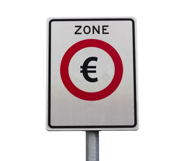 Panneau routier zone euro — Photo
