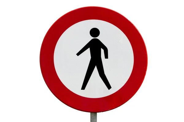 Нет пешеходов дорожный знак — стоковое фото