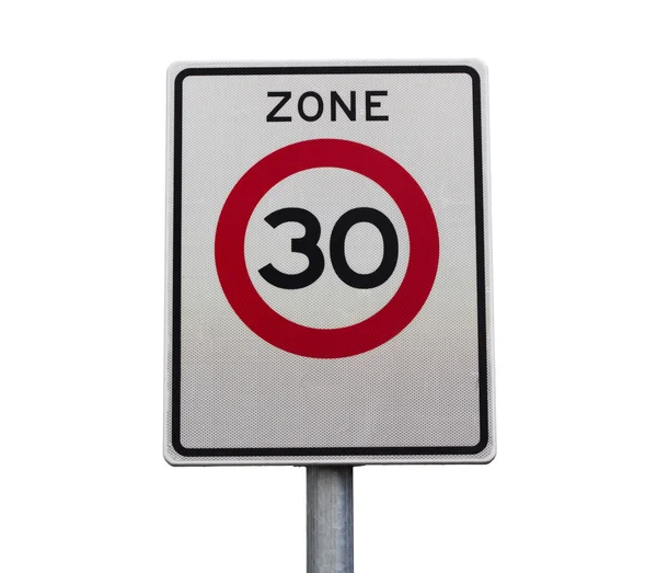 Zonen 30 hastighetsgräns — Stockfoto