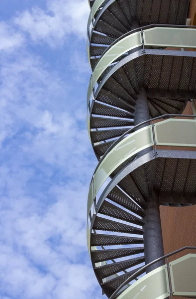 Spiral staircase fire escape — Stock Photo, Image