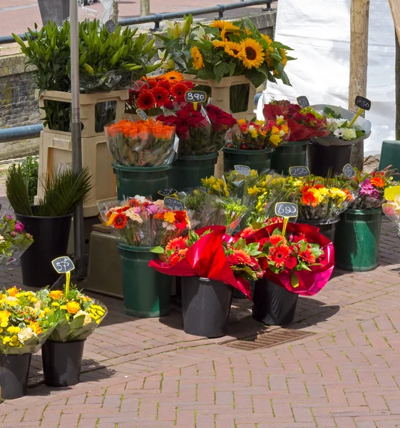 stock image Flowers in market stall