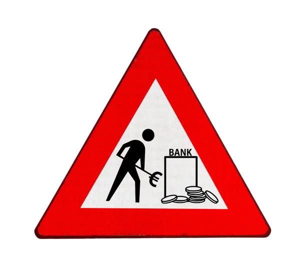 Roadworks at banks in the euro zone — Stock Photo, Image