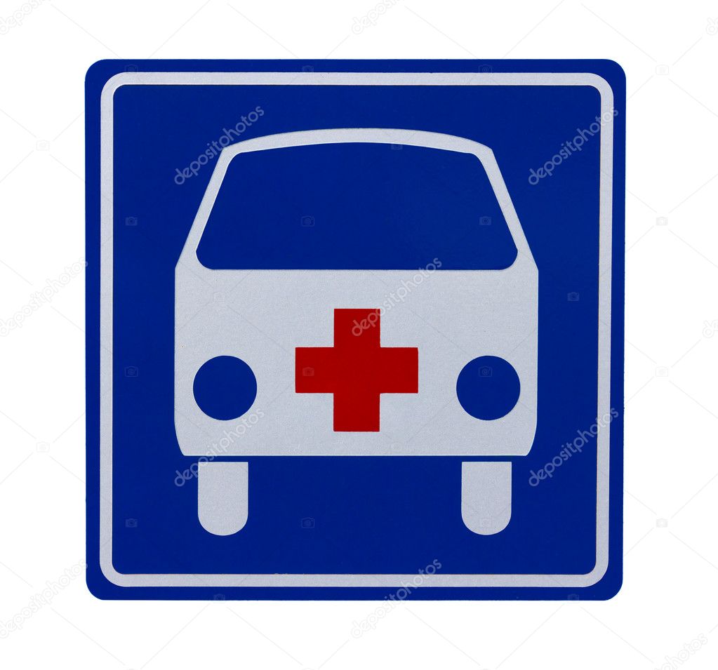 Traffic sign with ambulance