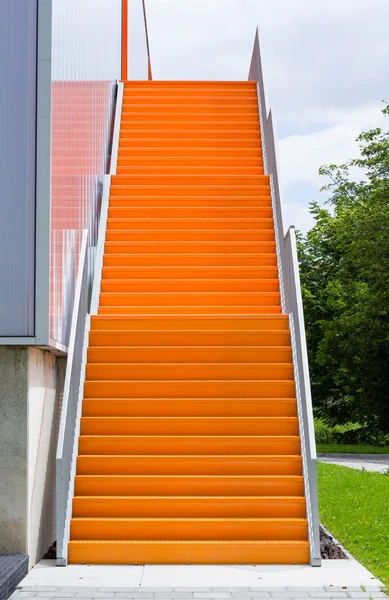 Orange steel stairway — Stock Photo, Image