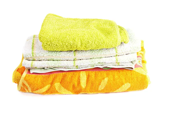 Pile of bright towels — Stock Photo, Image