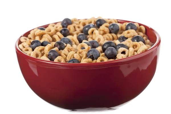 Bowl of cheerios with blueberry — Stock Photo, Image