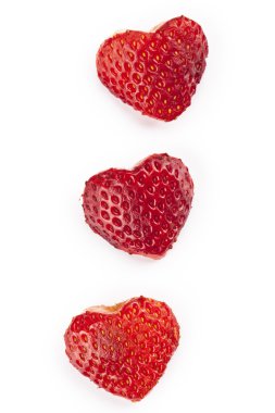 Heart shaped strawberries clipart