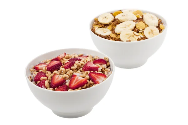Cuenco de cereales con cobertura de frutas —  Fotos de Stock