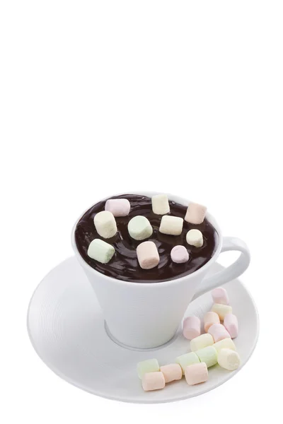 Çikolata meşrubatını marshmallow ile — Stok fotoğraf