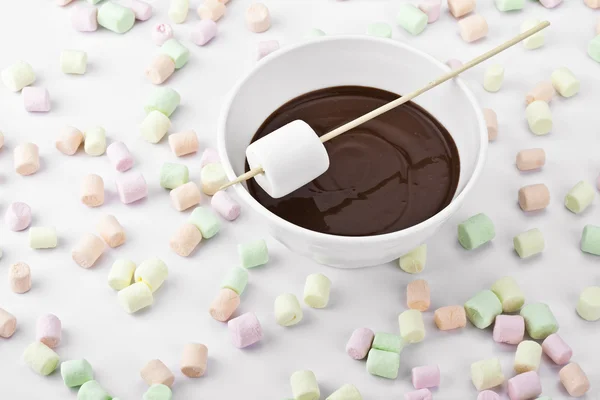 Chocolate dipped marshmallows — Stock Photo, Image