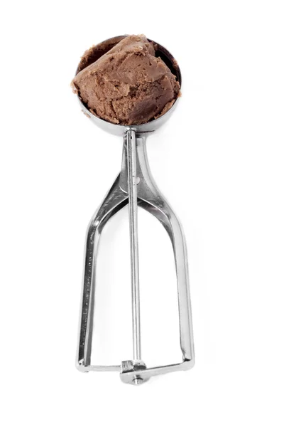 巧克力冰淇淋勺 — 图库照片
