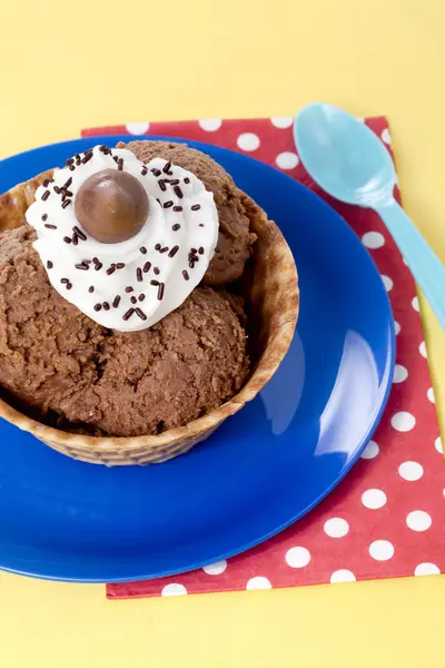 Chocolate ice cream dessert — Stock Photo, Image