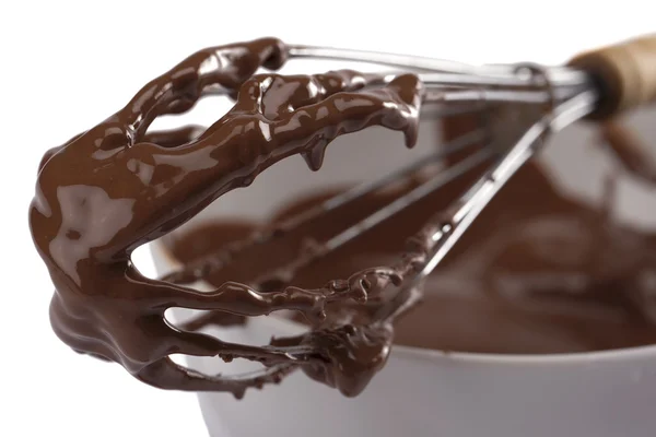 Fechar batedor de chocolate — Fotografia de Stock