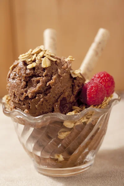Imagem de perto de sorvete de chocolate — Fotografia de Stock